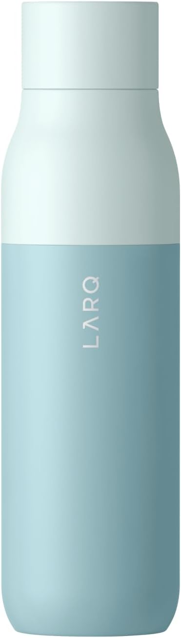 LARQ Bottle PureVis 17 oz - Self-Cleaning and Insulated Stainless Steel Water Bottle with UV Water Purifier and Award-winning Design | Reusable & Travel Friendly, Seaside Mint