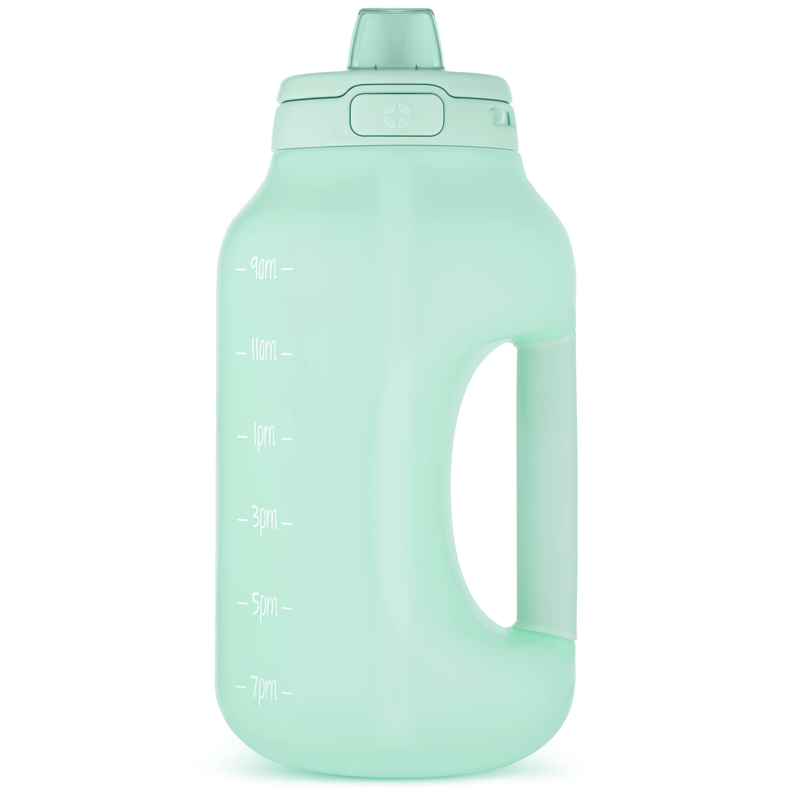 Ello Hydra 64oz Half Gallon Water Jug with Handle and Motivational Time Markers for All Day Hydration, Plastic Reusable Water Bottle with Straw and Locking, Leak Proof Lid, BPA Free