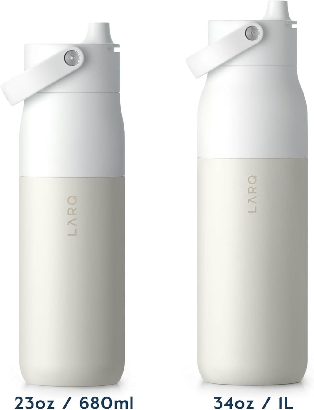 LARQ Holiday Swig Set: Bottle Swig Top 34oz Granite White Filter Straw