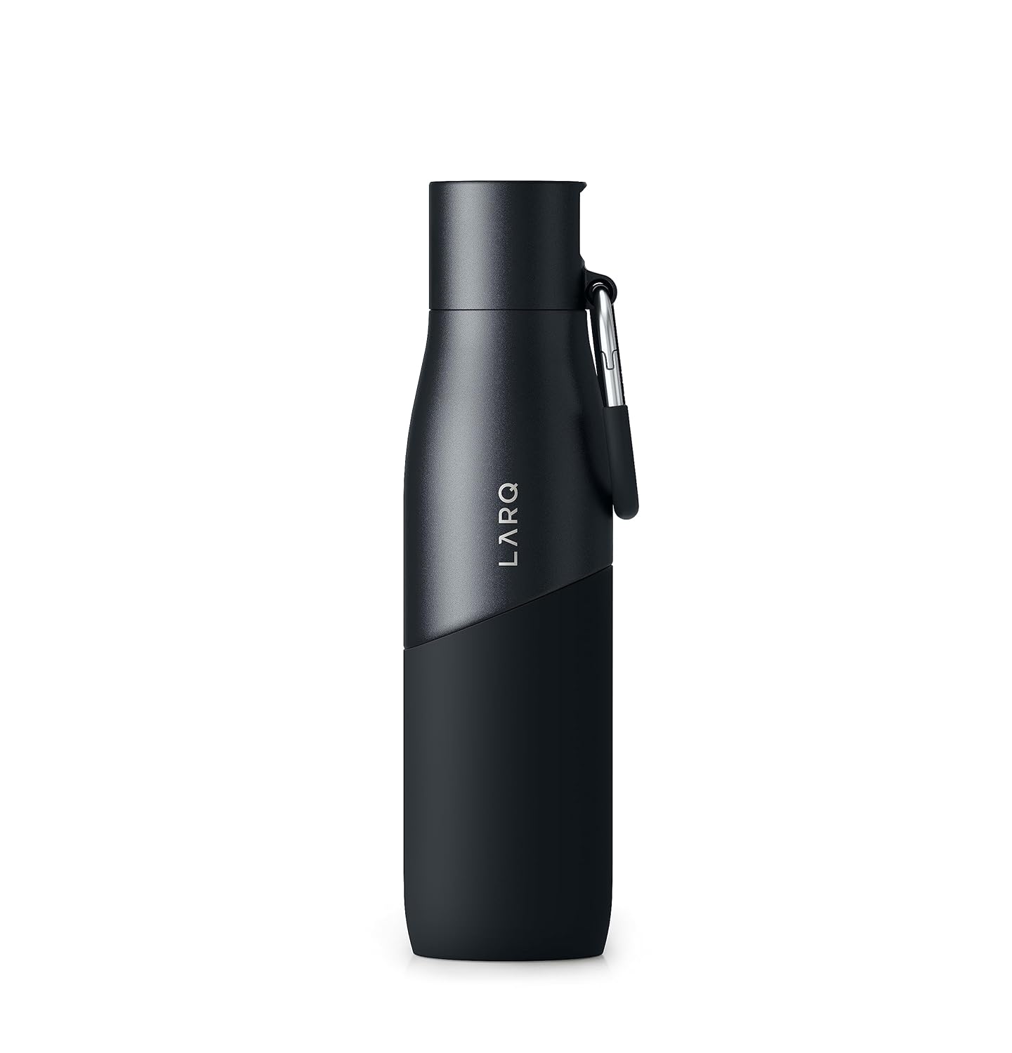 LARQ Bottle Movement Filtered - Lightweight Non-Insulated Stainless Steel Water Bottle BPA Free with Nano Zero Technology and Long-Lasting Filters, Black/Onyx, 24oz