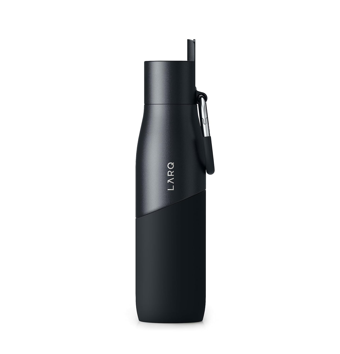 LARQ Bottle Movement Filtered - Lightweight Non-Insulated Stainless Steel Water Bottle BPA Free with Nano Zero Technology and Long-Lasting Filters, Black/Onyx, 24oz
