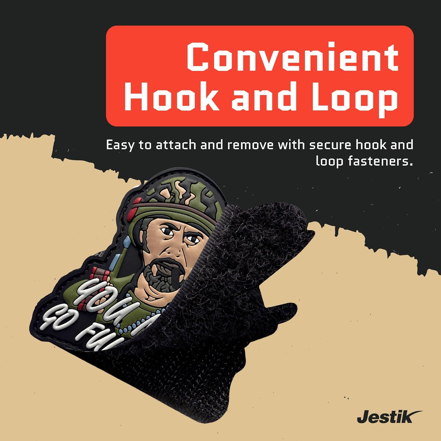 Jestik PVC Patch, Funny Patches, Humorous Tactical Morale Patch with Hook and Loop Fastener, Cute Patches for Backpacks, Military Uniforms, Jeans, Jackets, Vests, Hats & More - Never Go Full