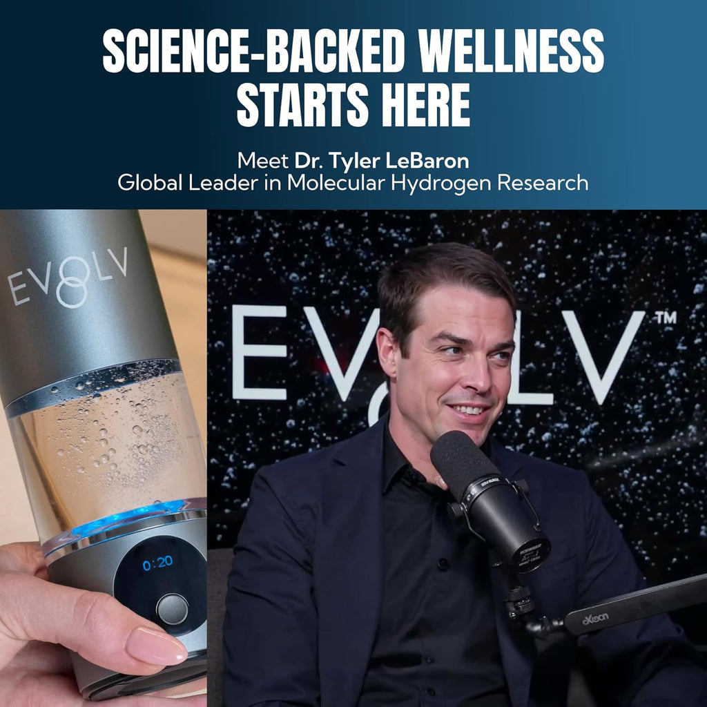 EVOLV Hydrogen Water Bottle Generator – SPE & PEM Water Ionizer 5.4PPM, Highest H2 Concentration – Portable 8oz Hydrogenated Water Bottle – Leak-Proof Hydrogen Water Machine, Easy to Use – Rose