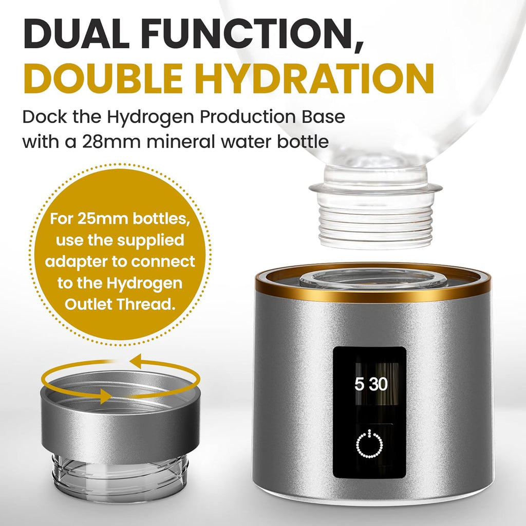 Premium Hydrogen Water Bottle Generator up to 4200 PPB with Latest SPE/PEM Technology 9.5oz Hydrogen Water Bottle Ionizer for Home, Office, Gym & Travel