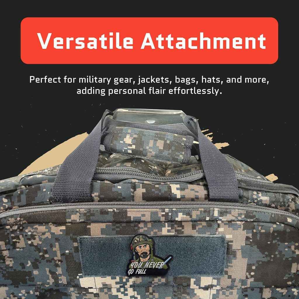 Jestik PVC Patch, Funny Patches, Humorous Tactical Morale Patch with Hook and Loop Fastener, Cute Patches for Backpacks, Military Uniforms, Jeans, Jackets, Vests, Hats & More - Never Go Full