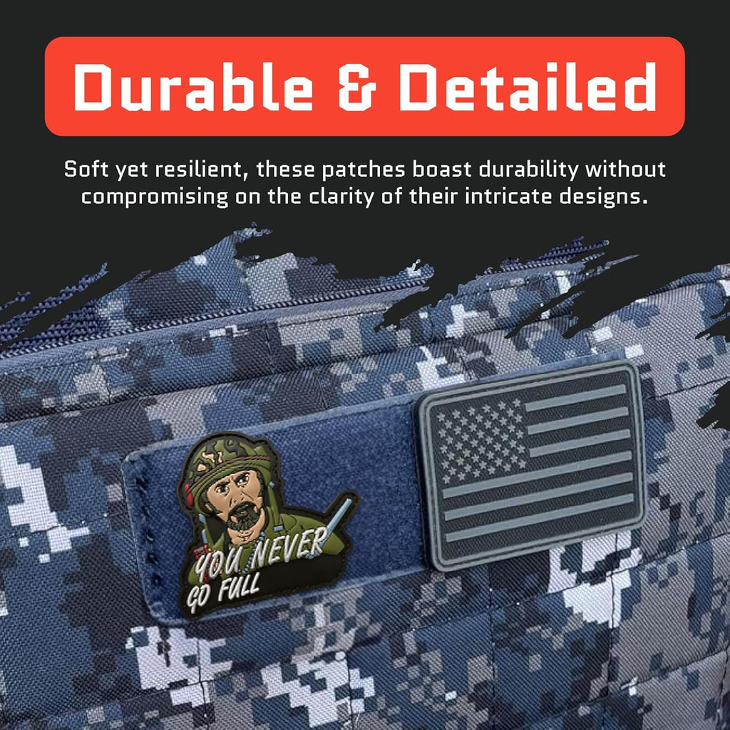 Jestik PVC Patch, Funny Patches, Humorous Tactical Morale Patch with Hook and Loop Fastener, Cute Patches for Backpacks, Military Uniforms, Jeans, Jackets, Vests, Hats & More - Never Go Full